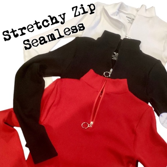 🌸Ribbed Nylon/Spandex Seamless Top - Picture 2 of 6